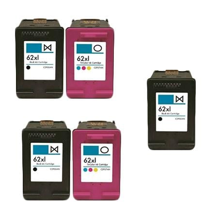 Compatible Multipack HP 62XL 2 Full Sets 1 EXTRA Black Ink Cartridges -