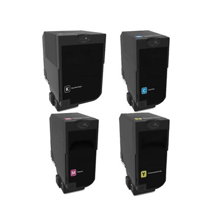 Compatible Multipack Lexmark 74C1HK0/C0/M0/Y0 Full Set High Yield Toner Cartridges