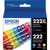 Epson 222XL (T222XL-BCS) Black High Capacity and Color Standard Capacity Ink Cartridges Multipack