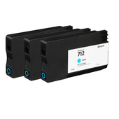 Compatible Cyan HP 712 Ink Cartridges - 3 Pack (Replaces HP 3ED77A)
