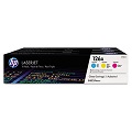 HP 126A Cyan/Yellow/Magenta Original Toner Cartridges (3 Pack)