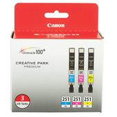 Canon CLI-251XL Color Original High Capacity Ink Cartridge (Cyan/Magenta/Yellow) - 3 Pack