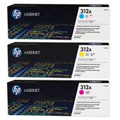 HP 312A (CF440AM) Color Original Standard Capacity Toner Cartridge Multipack - 3 Pack