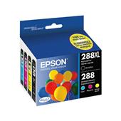 Epson 288XL (T288XL-BCS) Black and Color Original DURABrite Ultra High Capacity Ink Cartridge